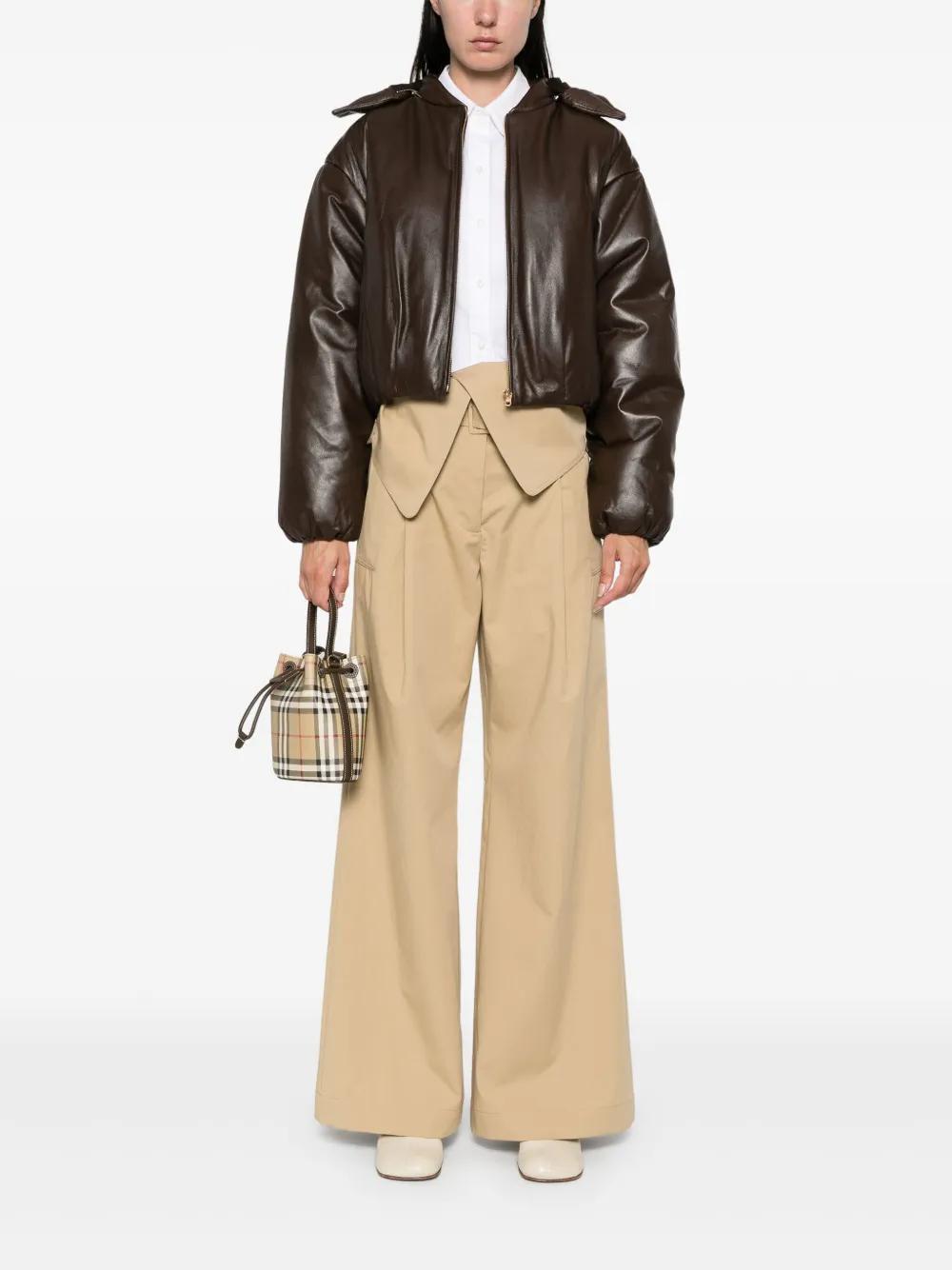 leather puffer jacket Product Image