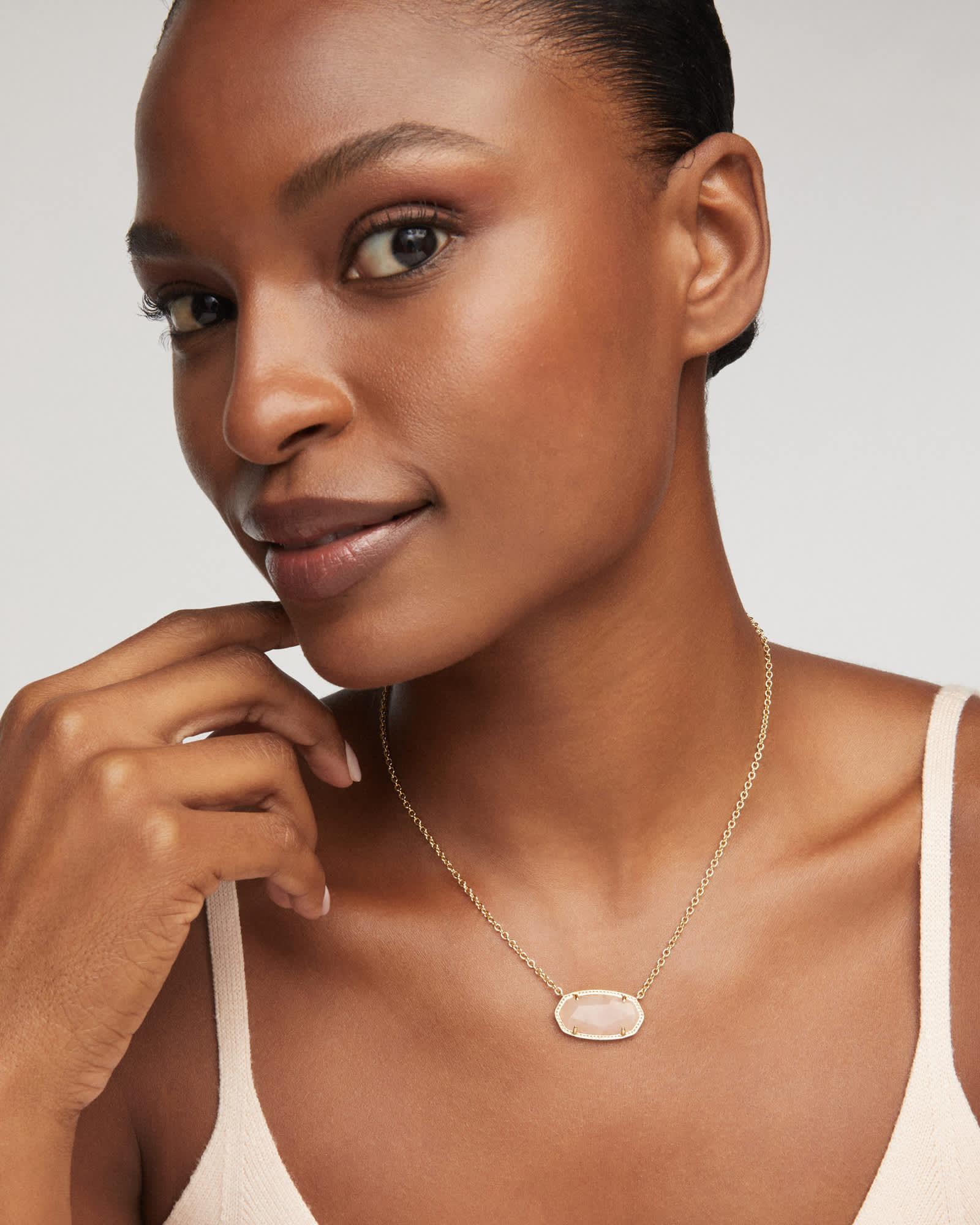 Elisa Gold Statement Short Pendant Necklace Product Image