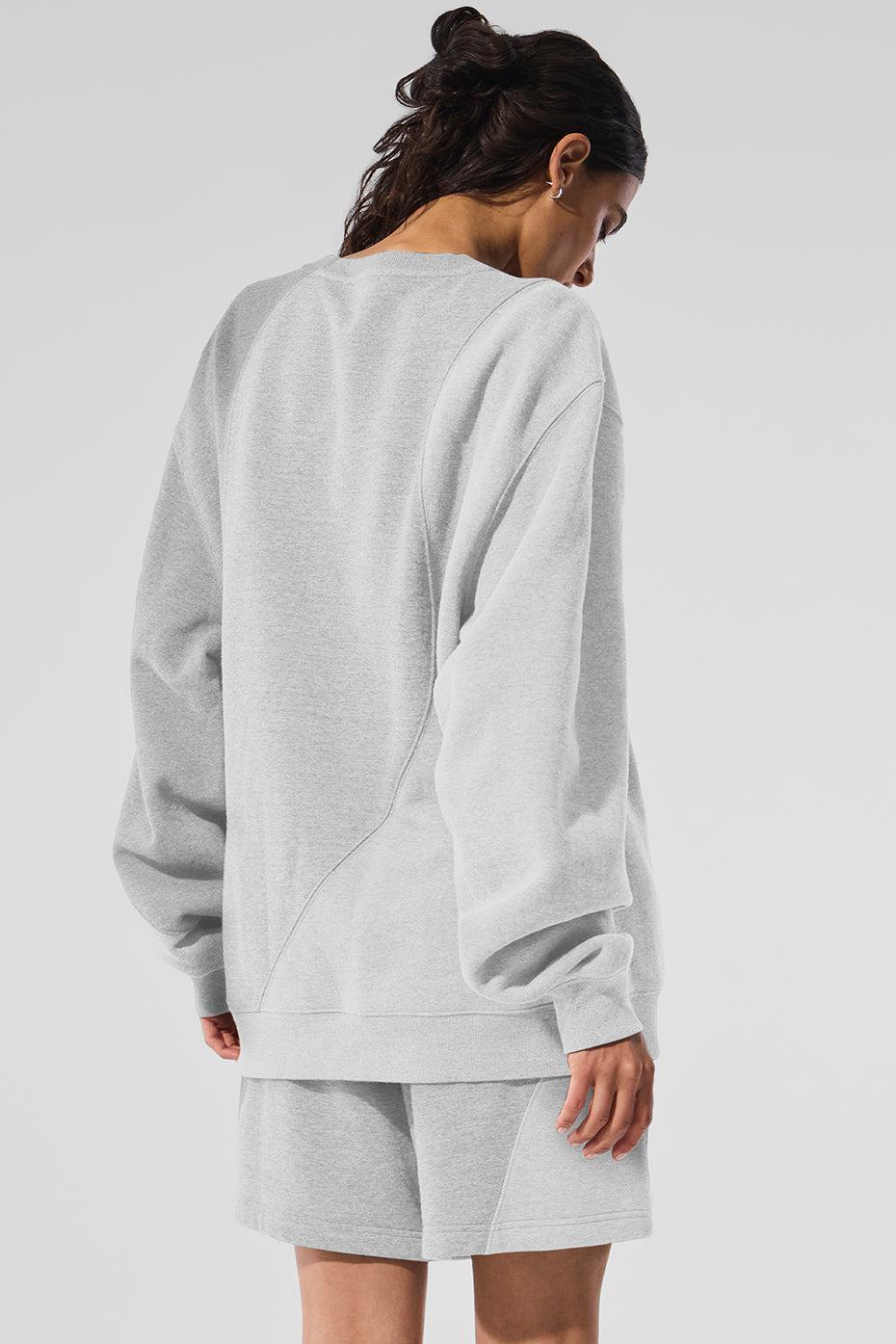 Make Waves Crew Neck Pullover - Athletic Heather Grey Tonal Product Image
