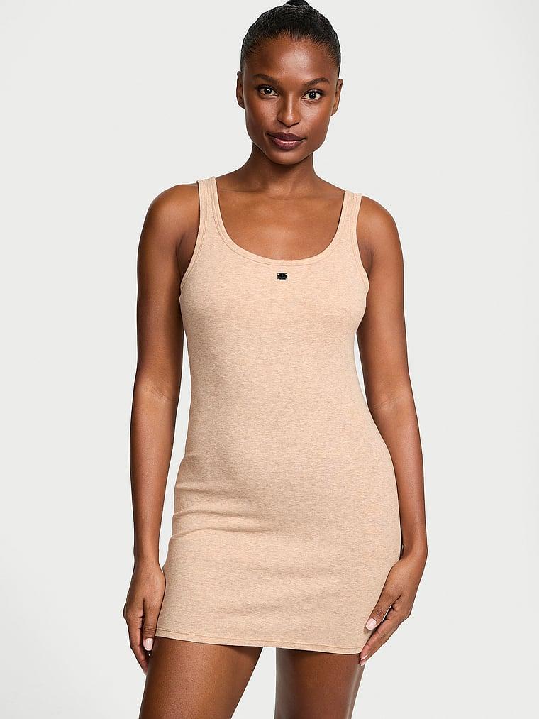 100% Cotton Rib Tank Slip Dress Product Image
