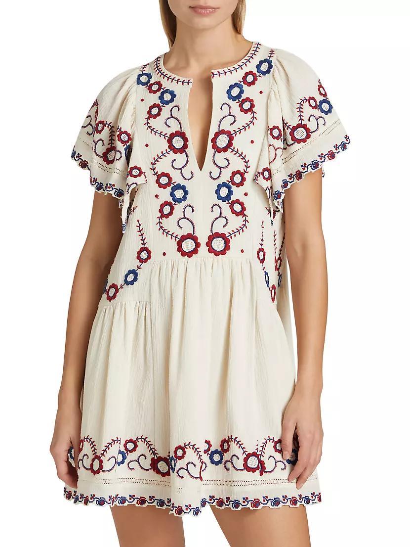 Soren Cotton Floral-Embroidered Minidress Product Image