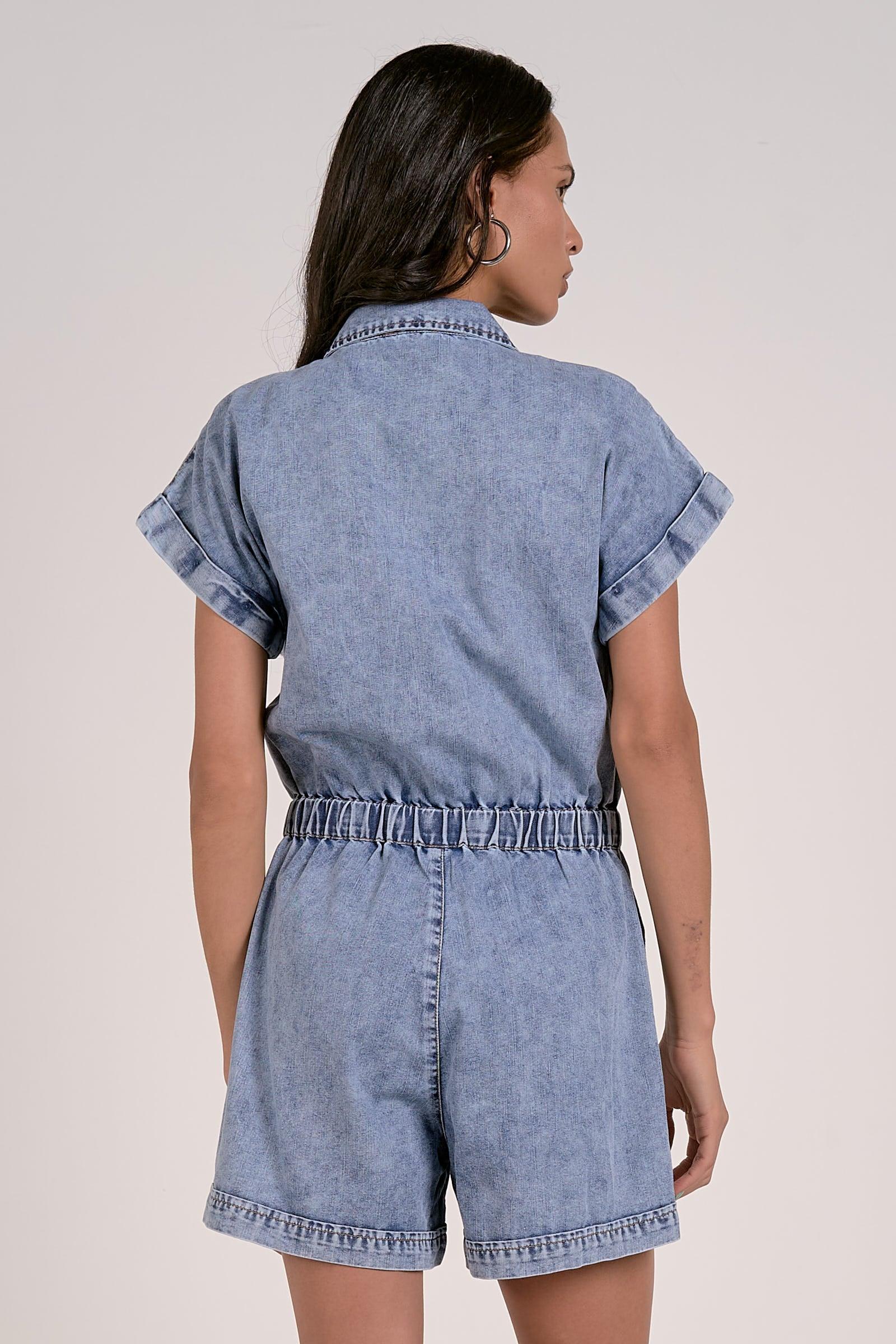 ZIPUP ROMPER WITH TIE BELT Product Image