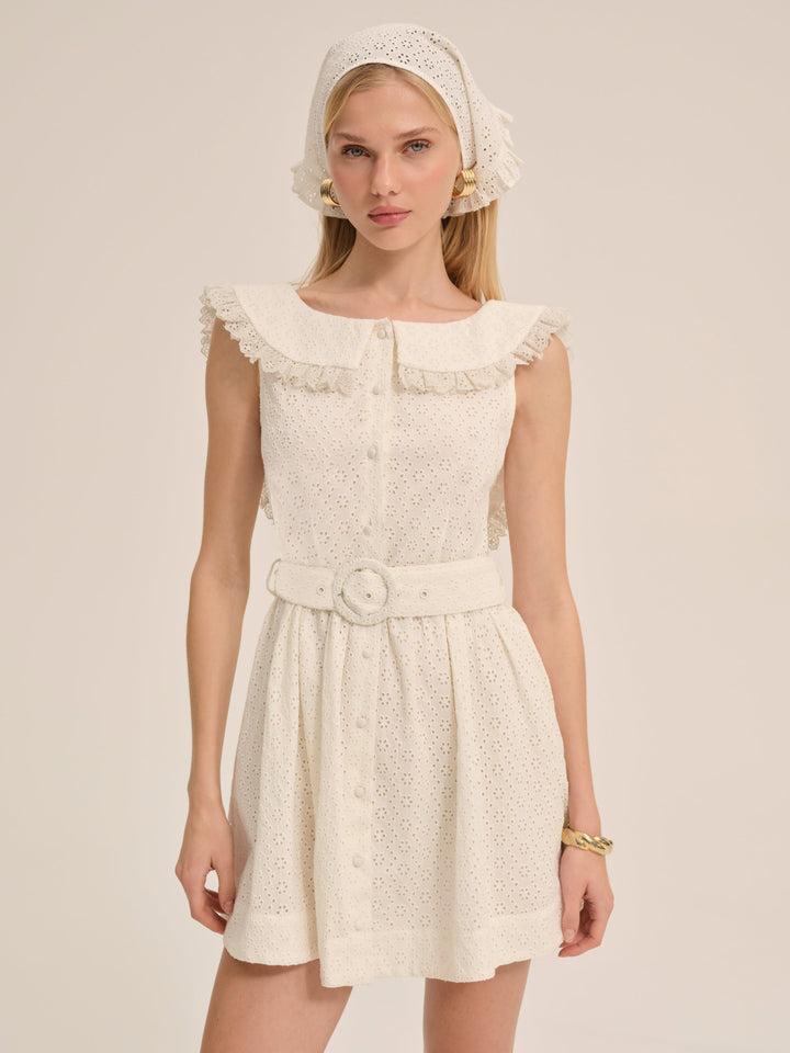 Tea Time Mini Dress — White Product Image