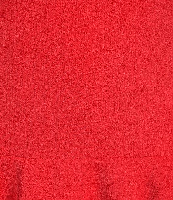 Gianni Bini x Shea Leigh Mills Julia Jacquard Square Neck Sleeveless Tie Strap Mini Ruffle A-Line Dress Product Image