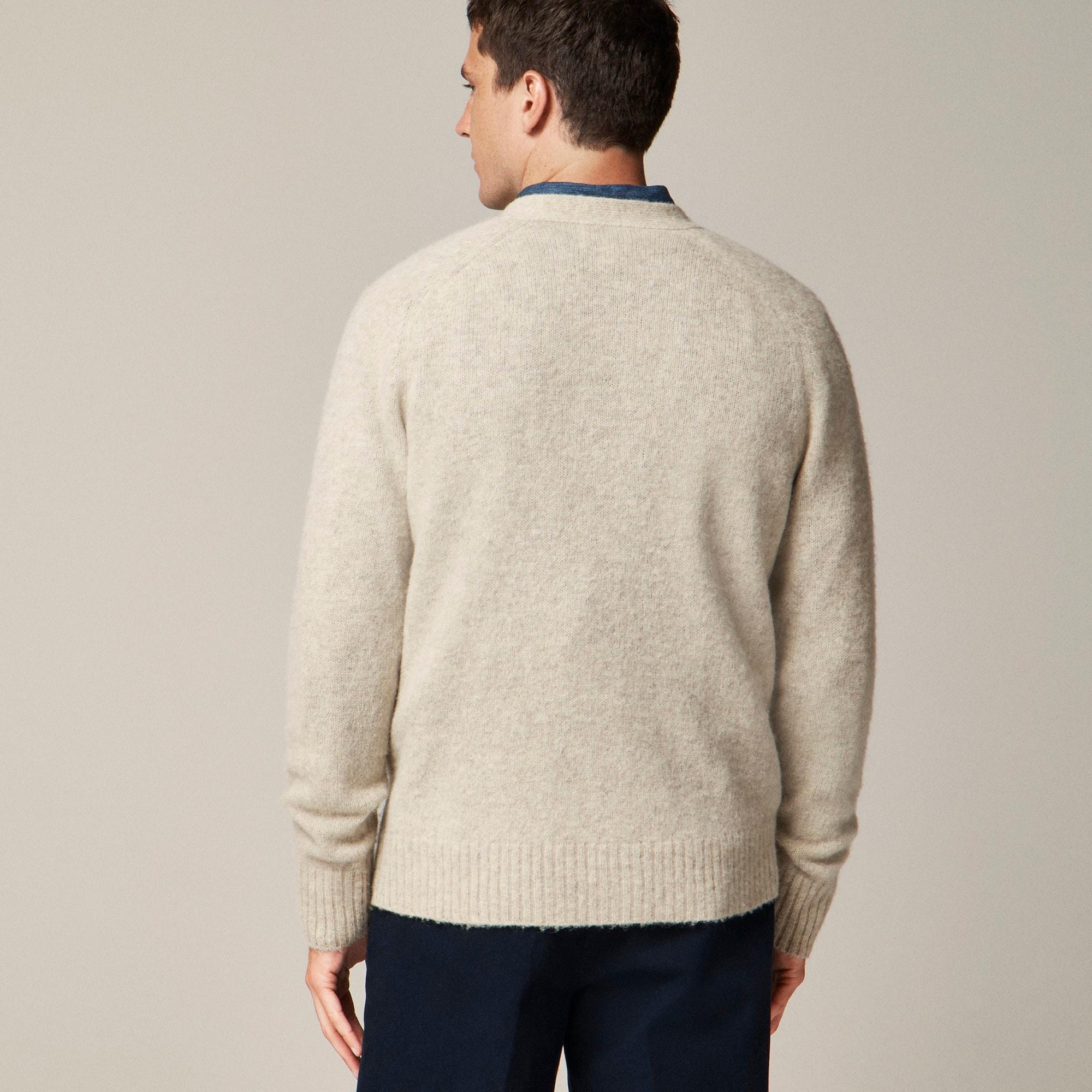 Brushed wool V-neck cardigan sweater Product Image