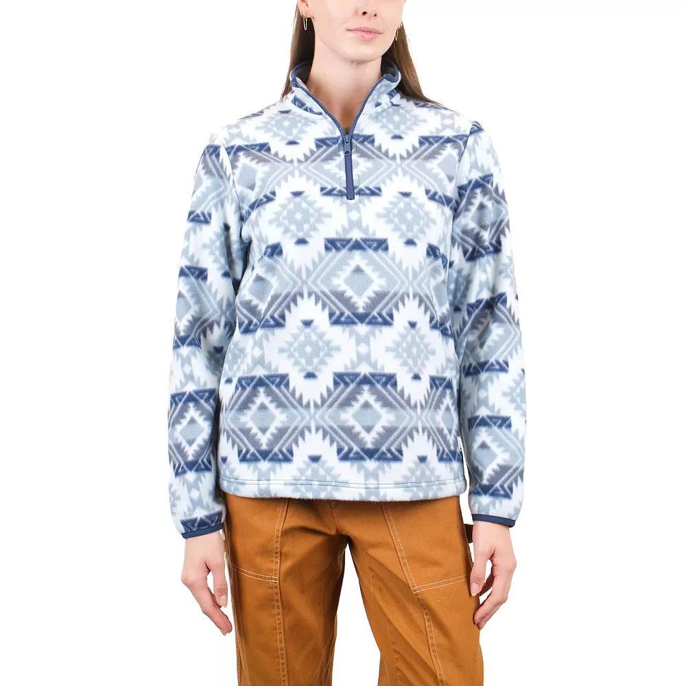 Women's Mountain and Isles Quarter Zip Printed Polar Fleece Pullover, Size: XS, Red Product Image