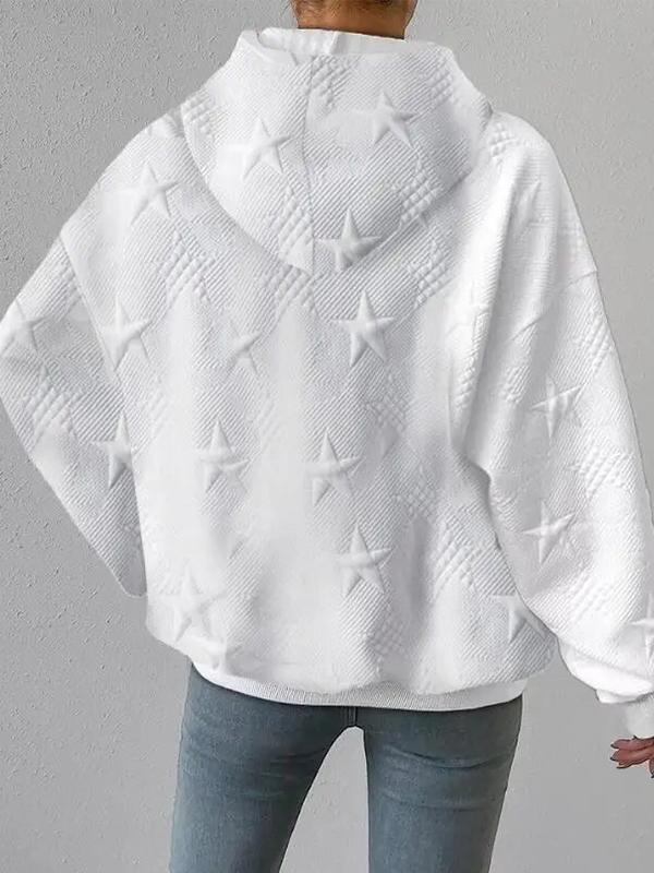 Solid Star Jacquard Oversized Hoodie Product Image