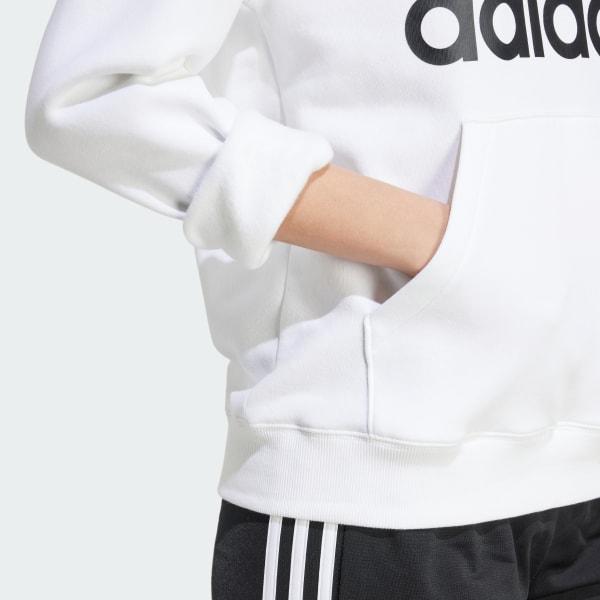 adidas Essentials Big Logo Regular Fleece Hoodie Sandy Pink XL Womens Product Image
