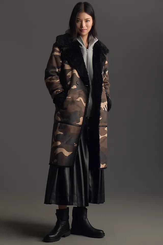 NVLT Faux-Shearling Double-Breasted Long Coat Product Image