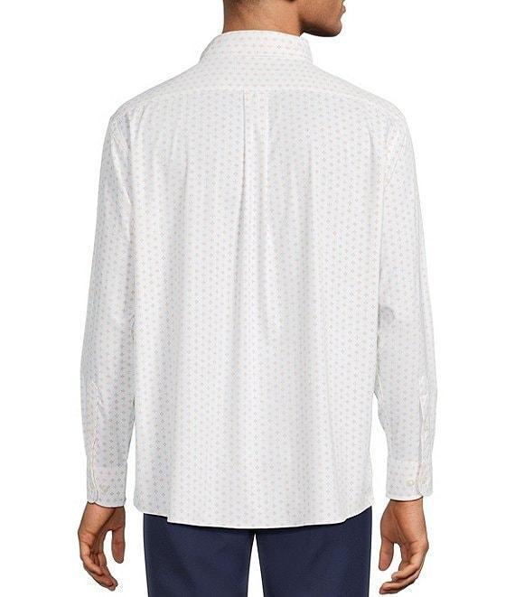 Roundtree & Yorke Performance The Traveler Long Sleeve Geometric Chambray Sport Shirt Product Image