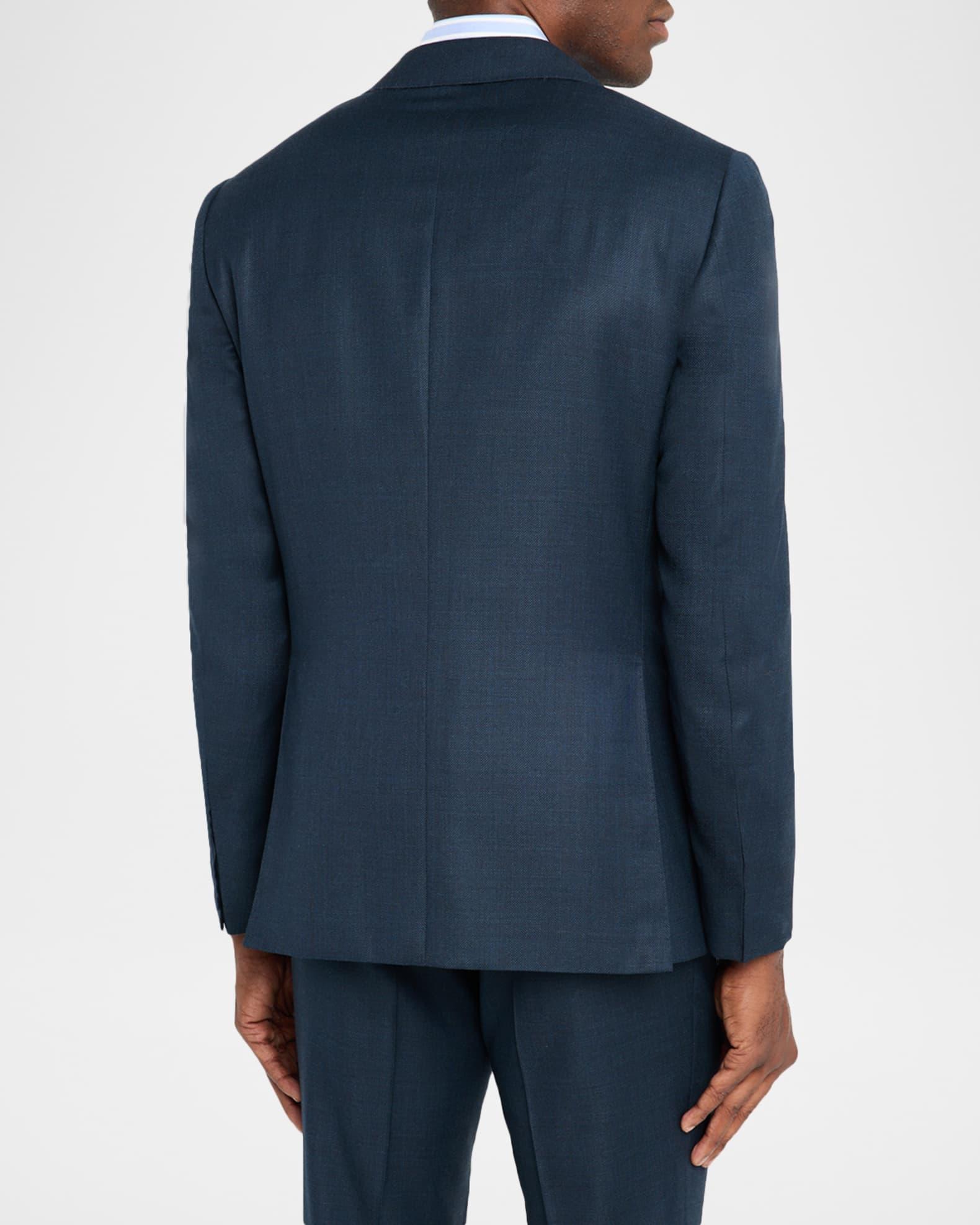 Men's Wool Windowpane Peak Lapel Suit Product Image