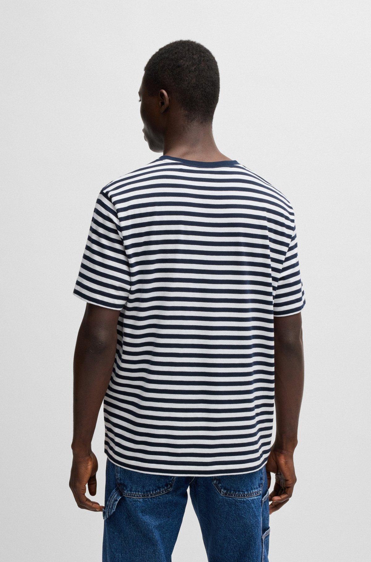 Relaxed-fit T-shirt in cotton with horizontal stripes Product Image