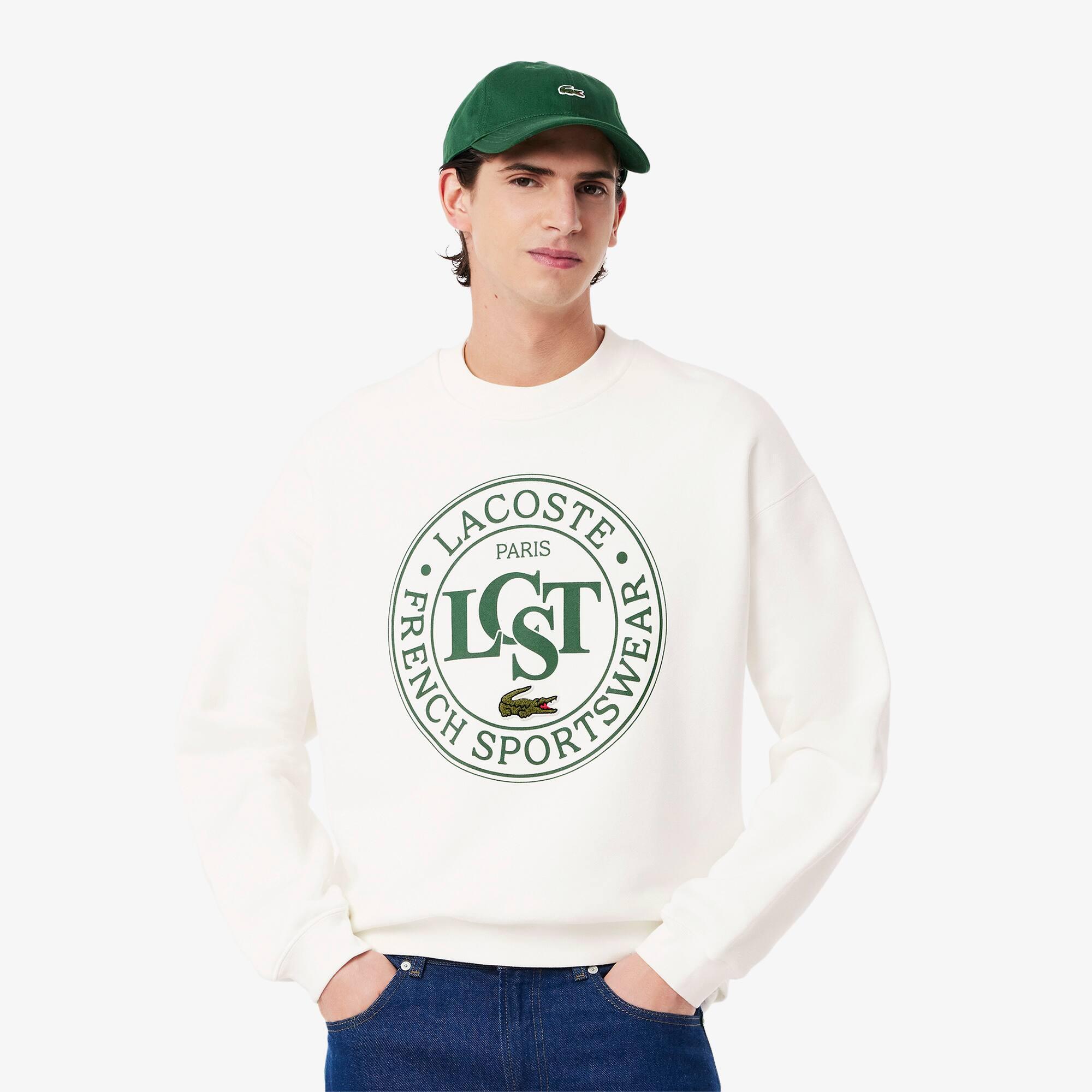 Men's Loose Fit Printed Fleece Sweatshirt Product Image