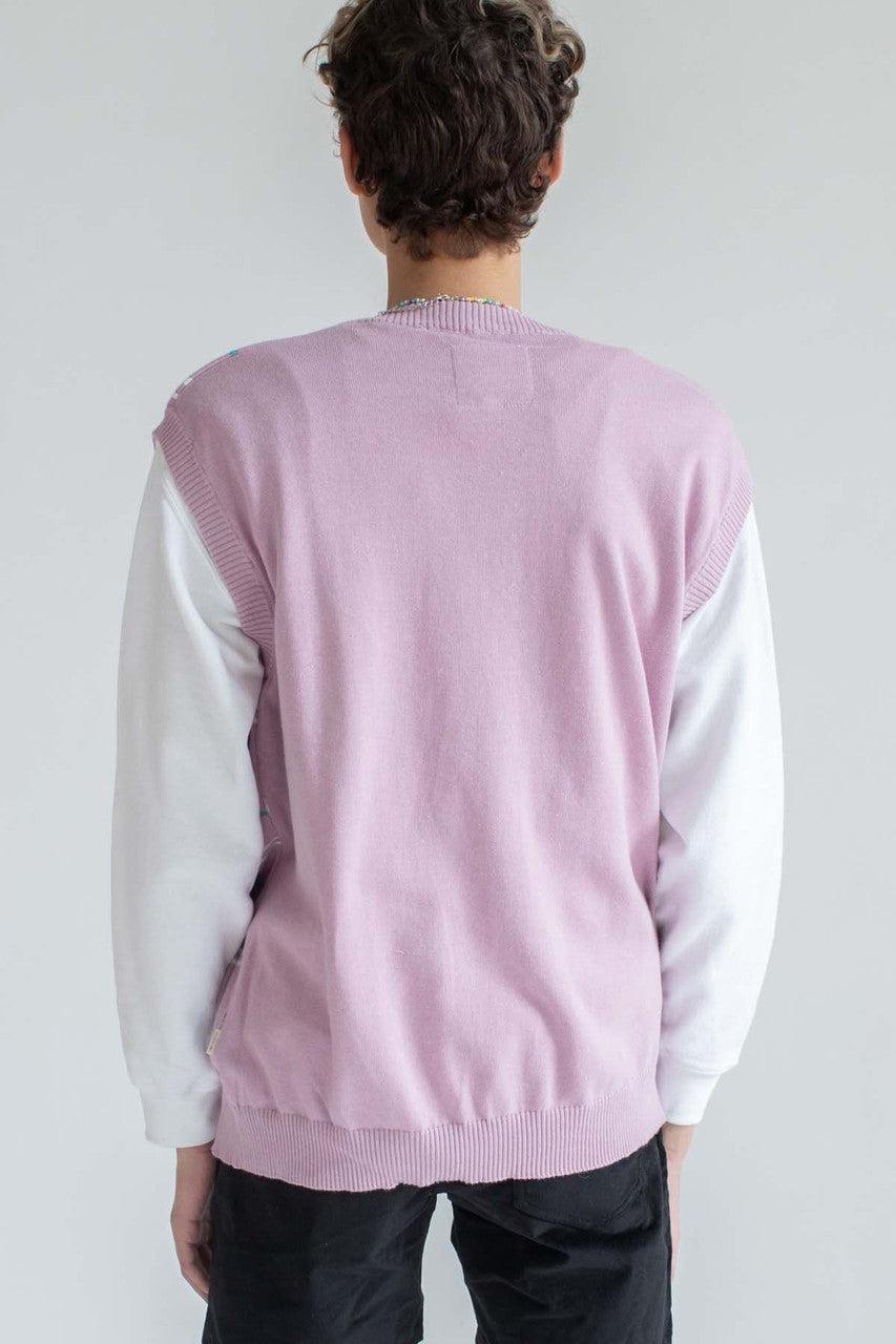 Pink Plaid Sweater Vest Product Image