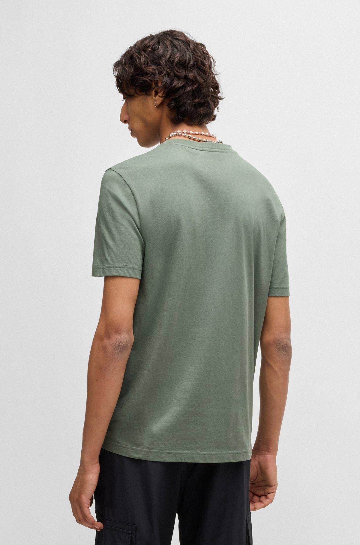 Cotton-jersey T-shirt with stacked smoke logo Product Image
