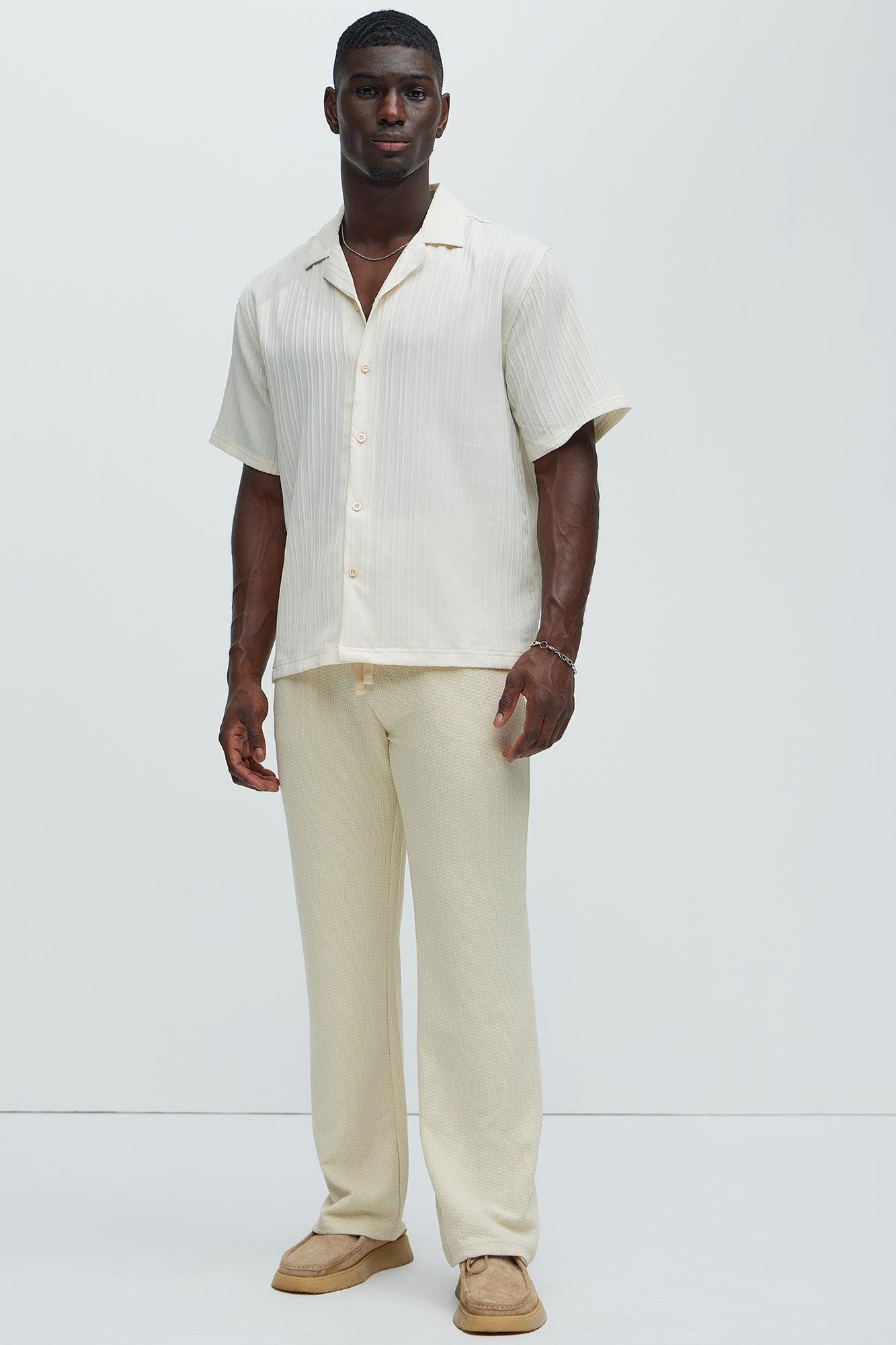 Dobby Textured Shirt - Off White Product Image