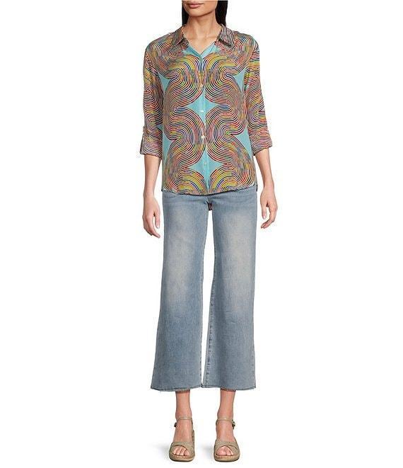 APNY Flat Front Wide Leg Cropped Jeans Product Image