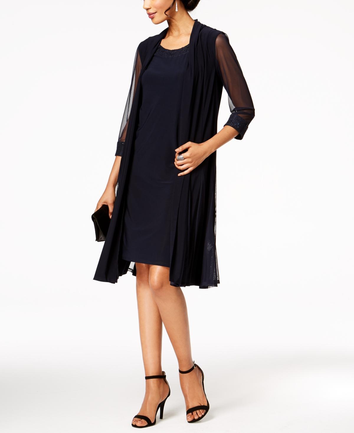 R & M Richards Embellished Dress & Duster Jacket Product Image