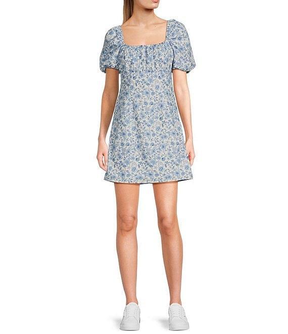 GB Floral Print Puff Sleeve Empire Waist Dress Product Image