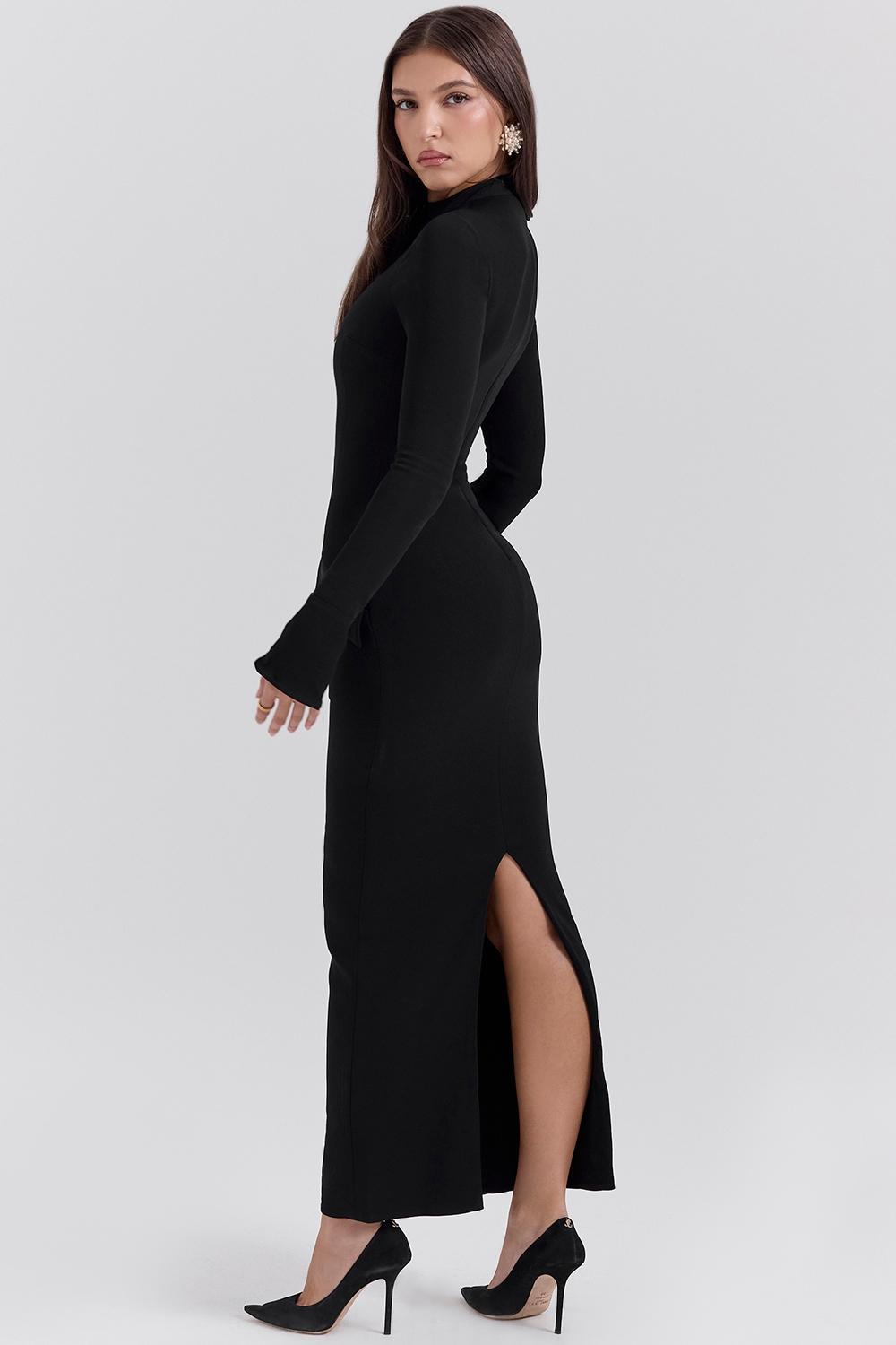 Marie-Louise  black turtleneck maxi dress Product Image