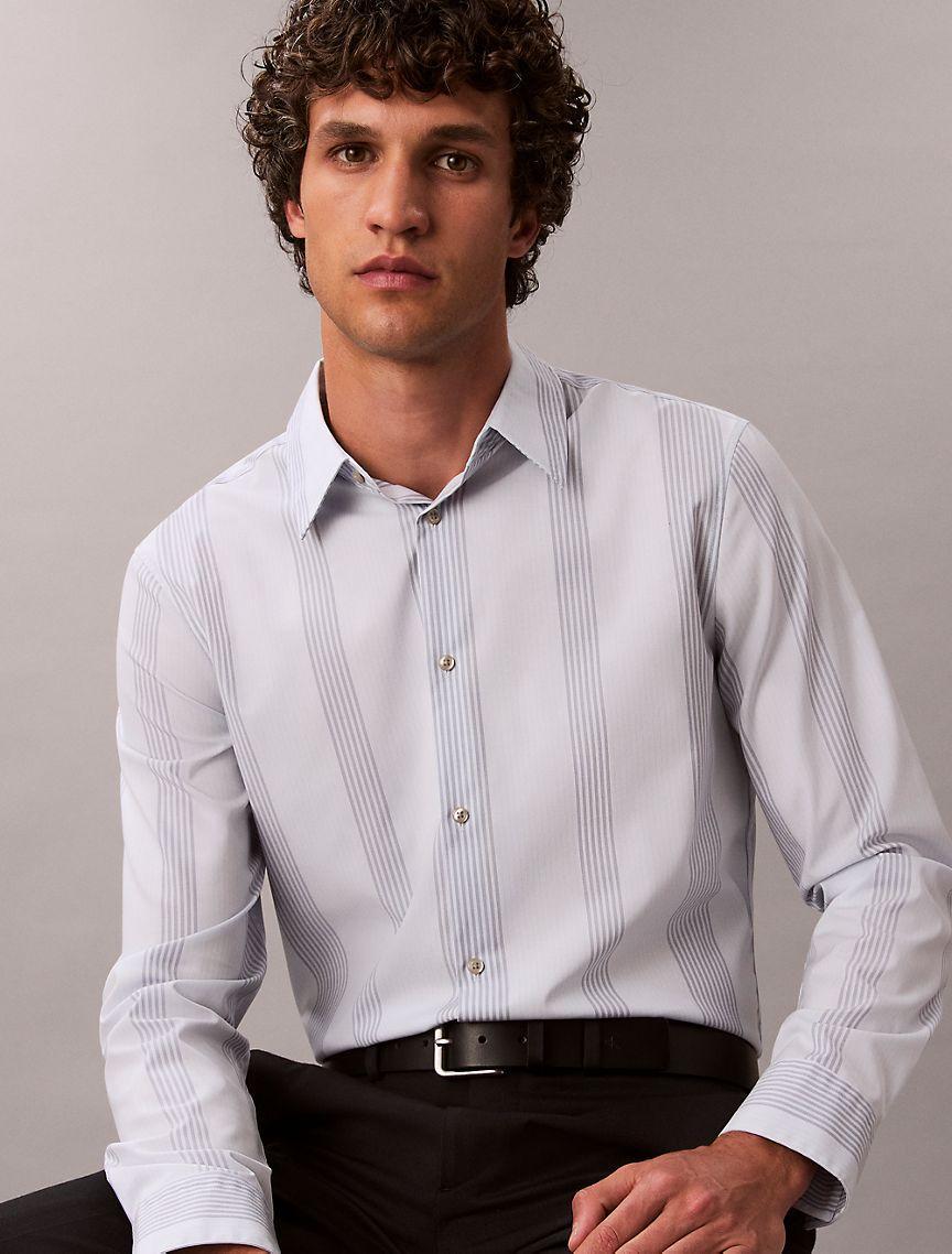 Yarn-Dyed Stripe Supima Stretch Slim Shirt Product Image