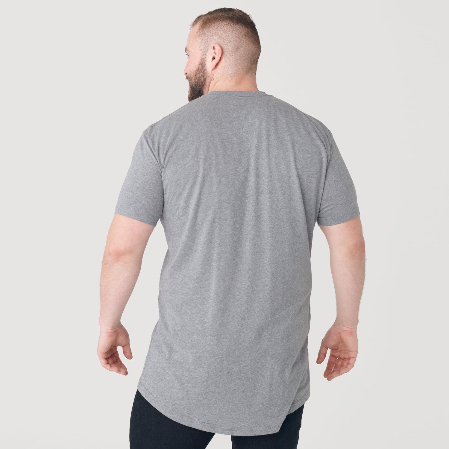 Heather Gray Tall Round Hem Crew Neck T-Shirt Product Image