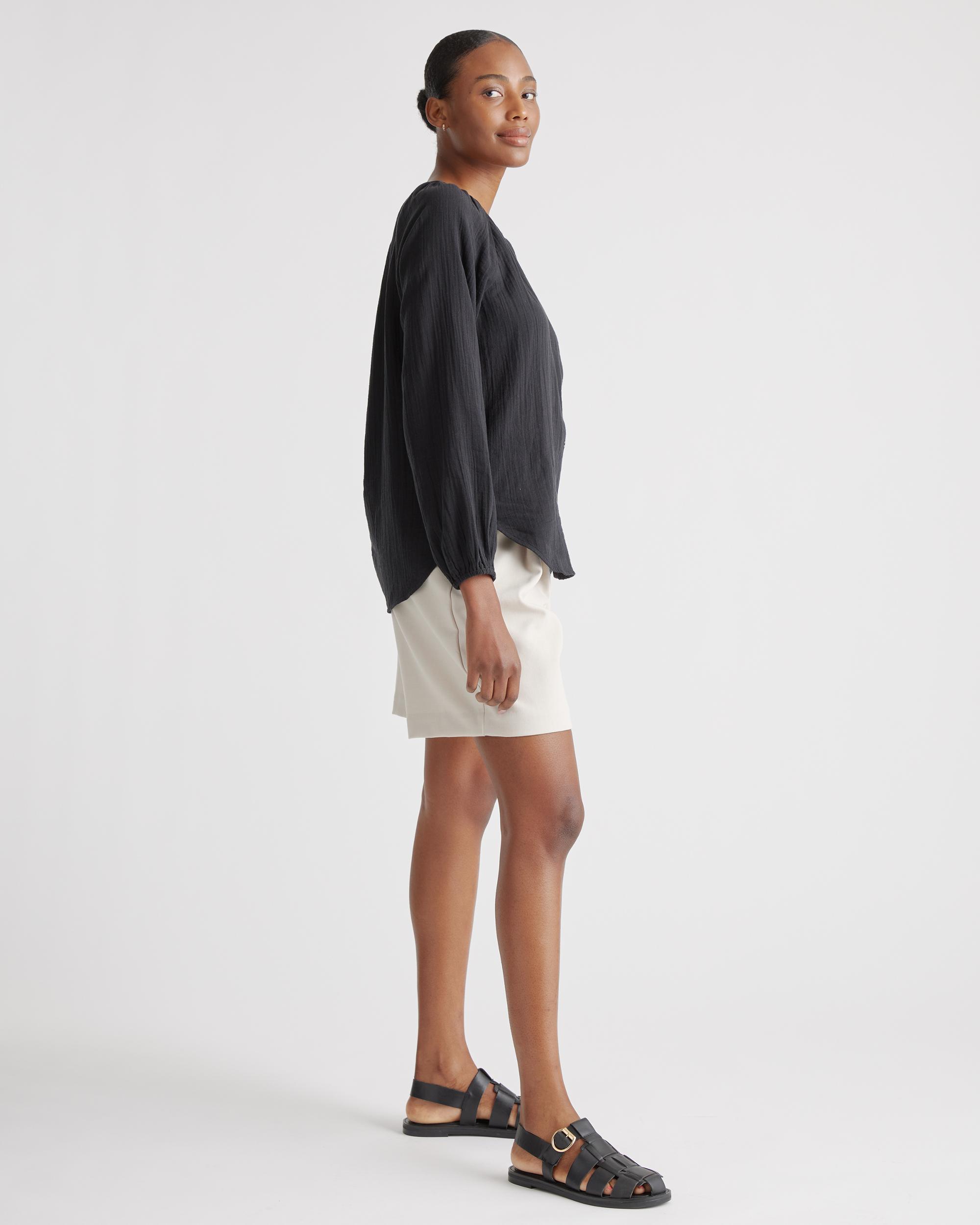 Quince | Women's Gauze Peasant Blouse Size XS, Organic Cotton Product Image