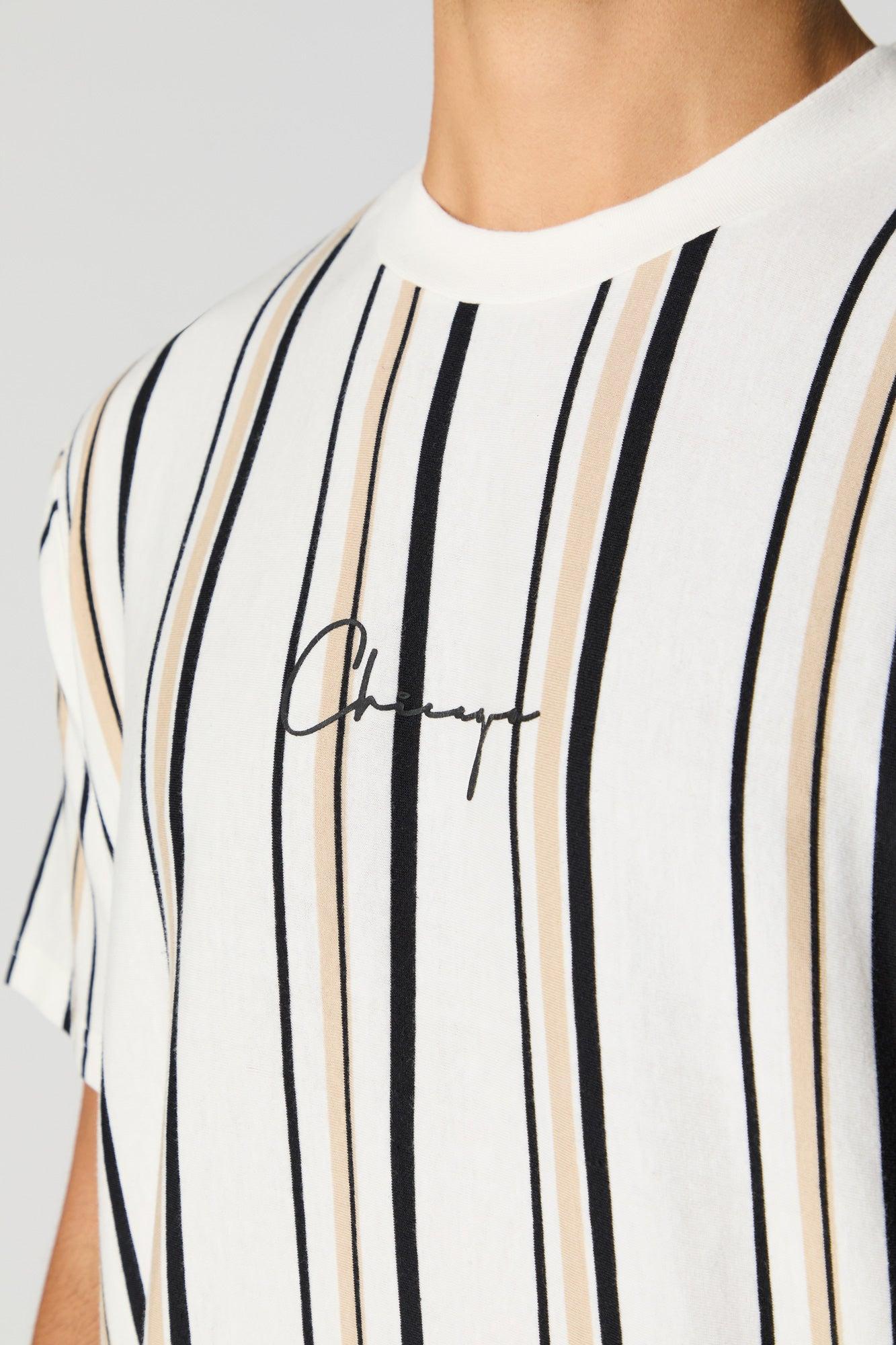 Embroidered Striped T-Shirt Male Product Image