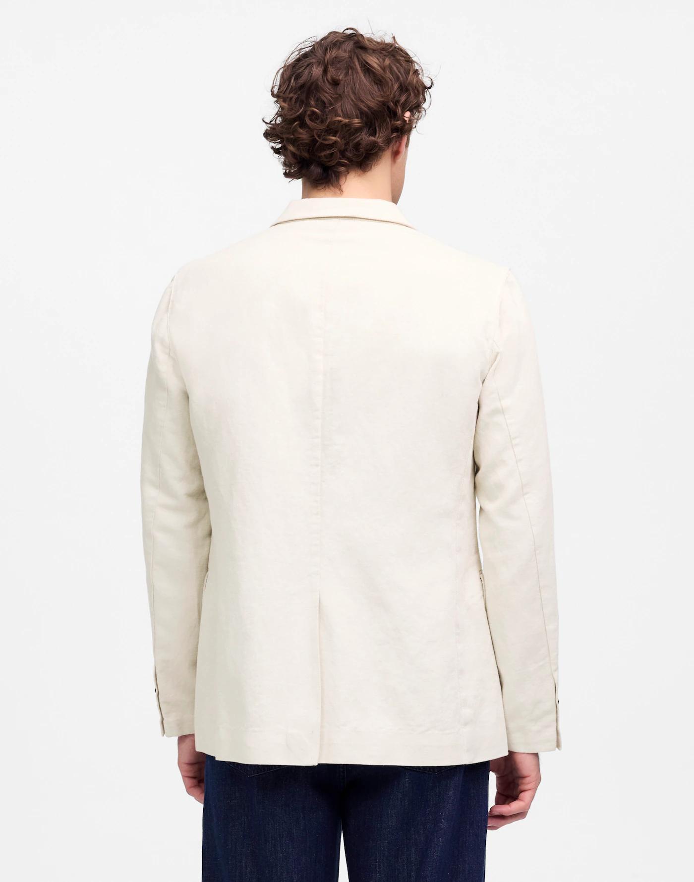 Double-Breasted Blazer in Cotton-Linen Blend Product Image
