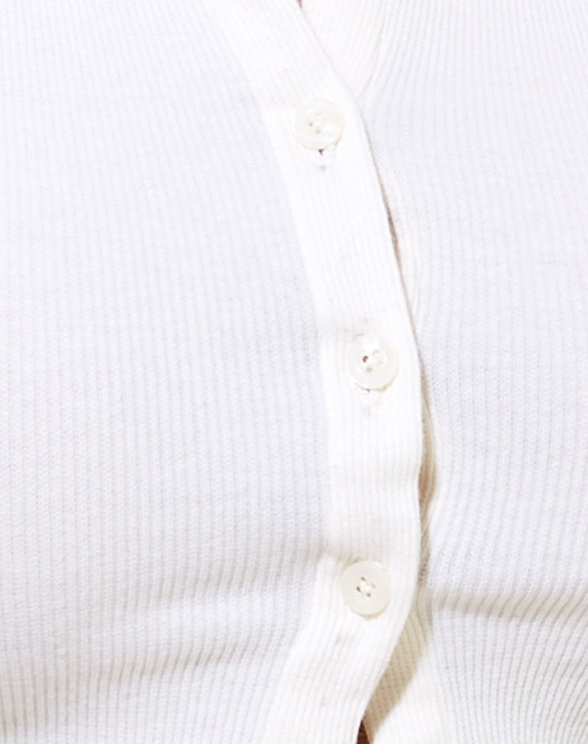 Gilly Crop Top in Rib Ivory Product Image