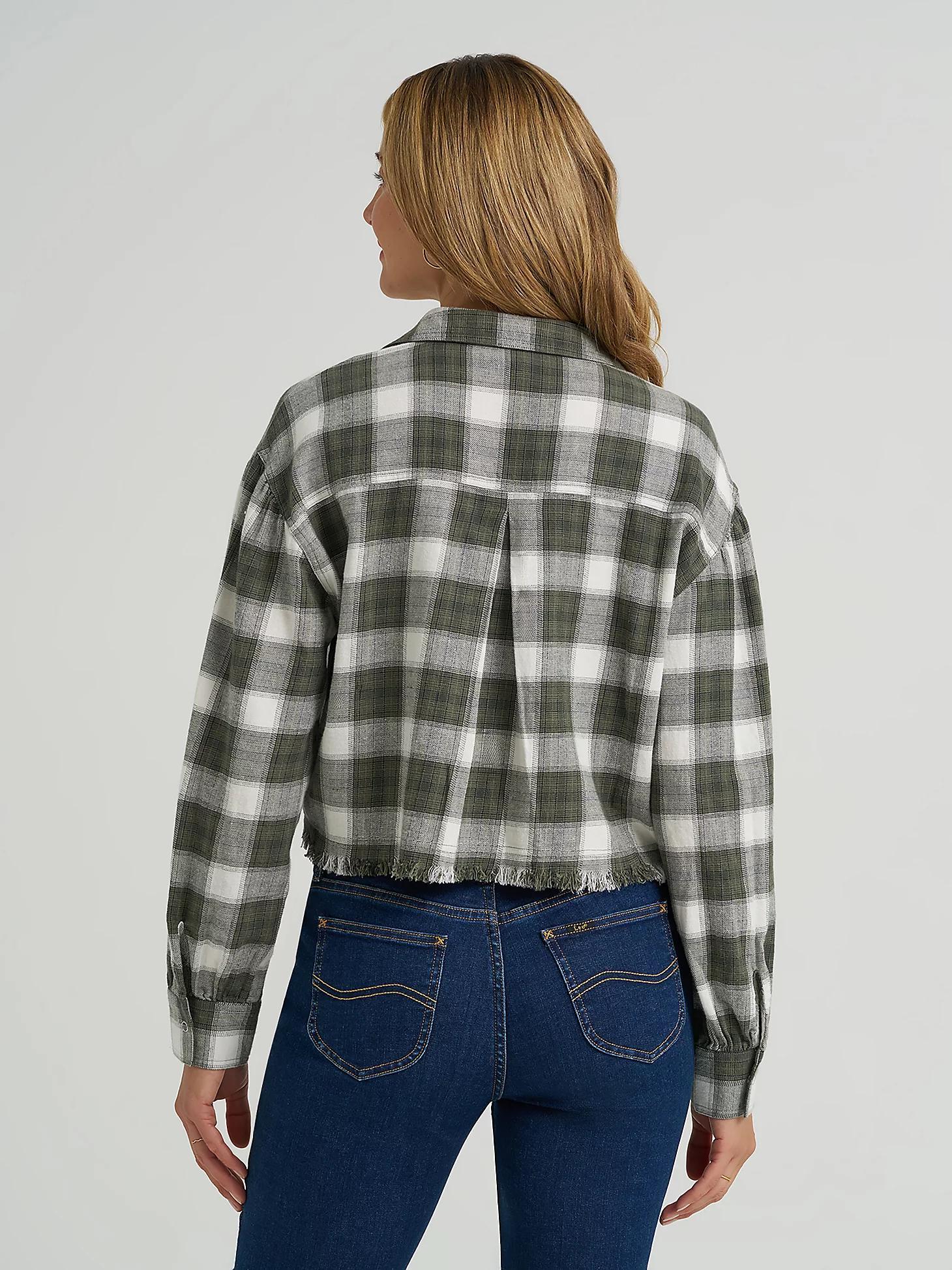 Women's Plaid Flannel Crop Shirt with Raw Hem | Women's Tops & Tees | Lee® Product Image