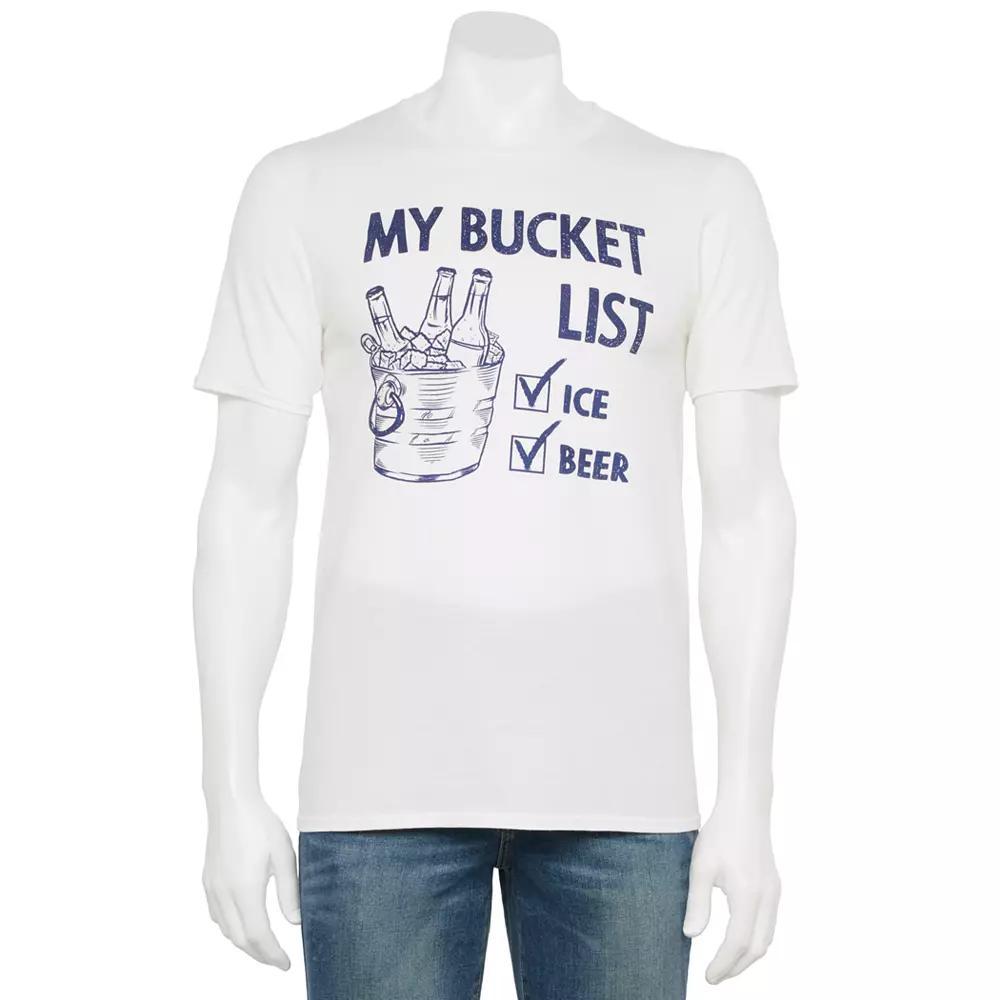 Men's Bucket List Tee, Size: Small, White Product Image