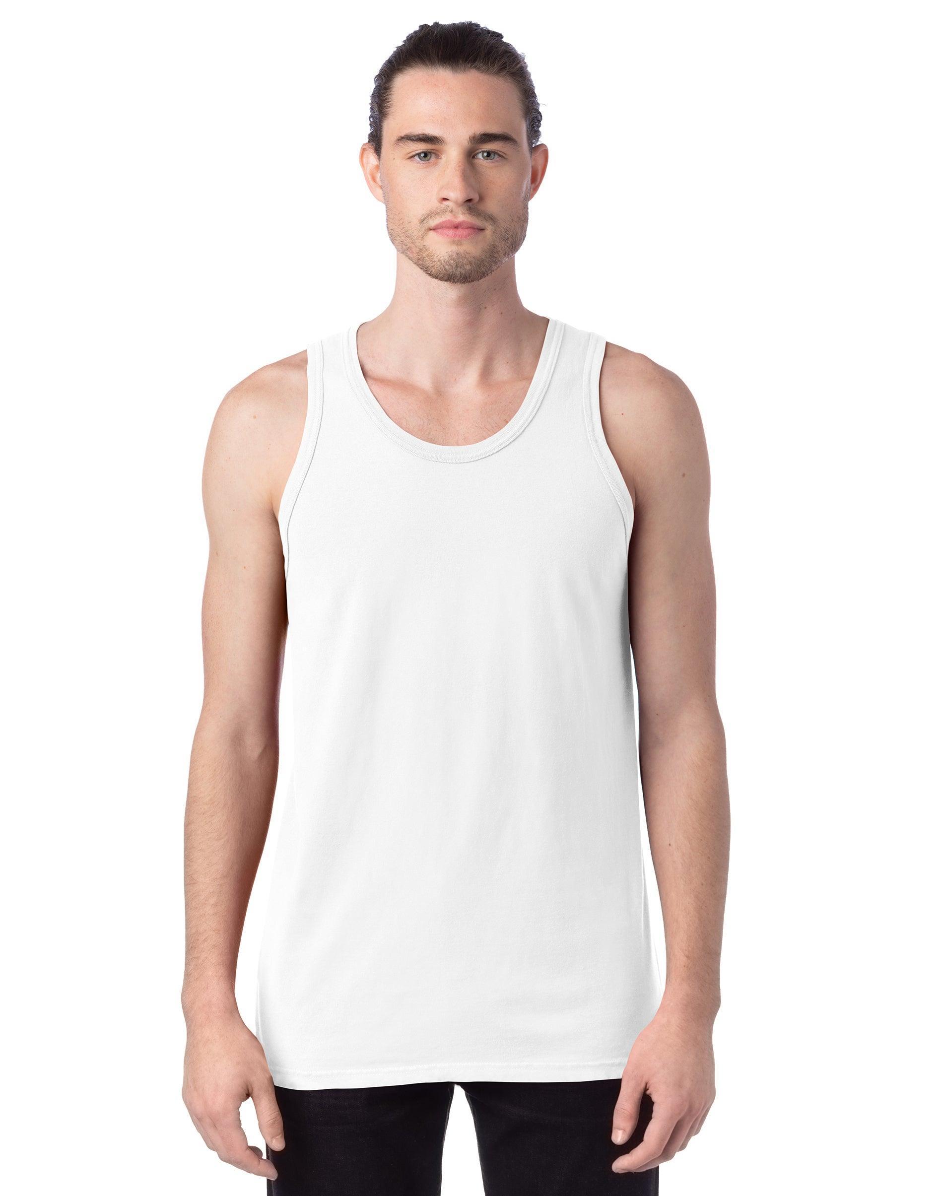 Hanes Mens Garment Dyed Tank Black M Product Image