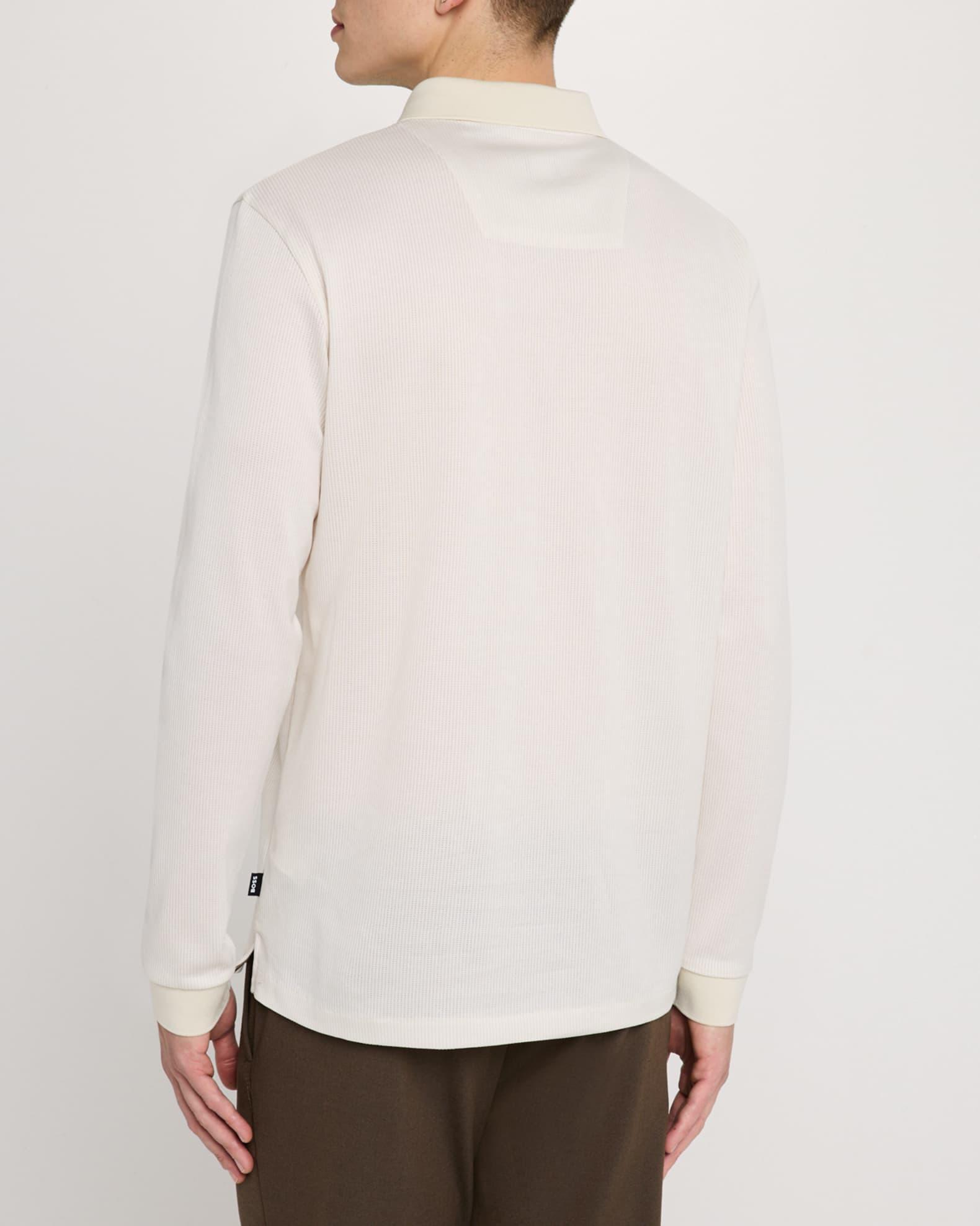 Men's Pado Cotton Textured Long-Sleeve Polo Shirt Product Image