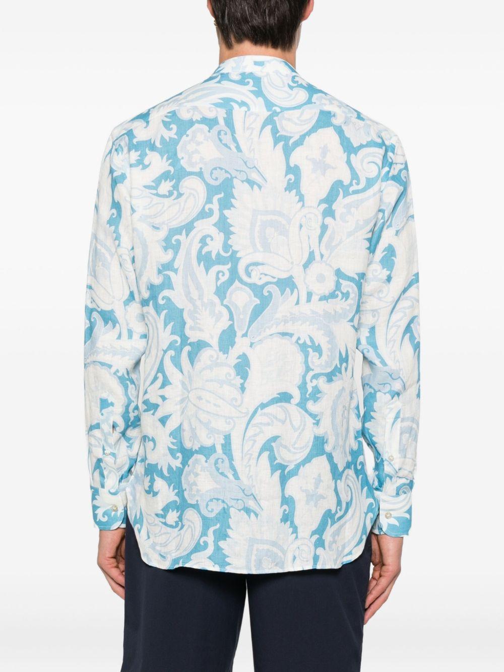 paisley-print linen shirt Product Image