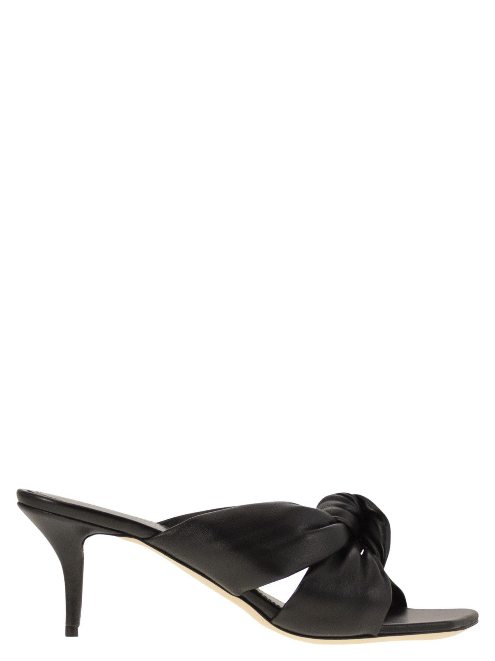 FABIANA FILIPPI 60mm Knot-detailed Leather Mules In Black Product Image