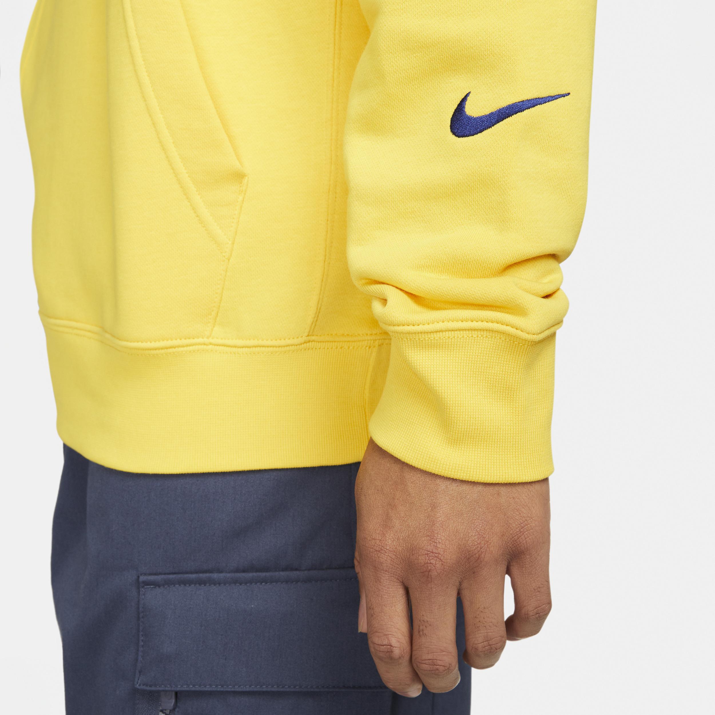 Mens Nike Yellow Barcelona Club Logo Pullover Hoodie Product Image