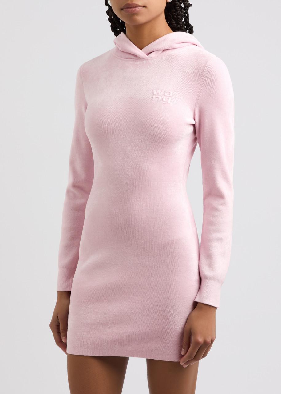 ALEXANDER WANG T Alexanderwang. T Hoodie Mini Dress In Light Pink Product Image