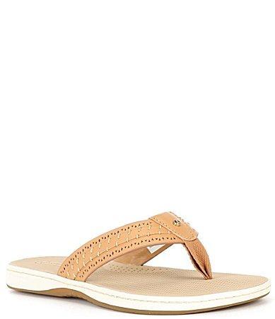 Sperry Womens Seafish 3 Perforated Leather Flip Flops Product Image