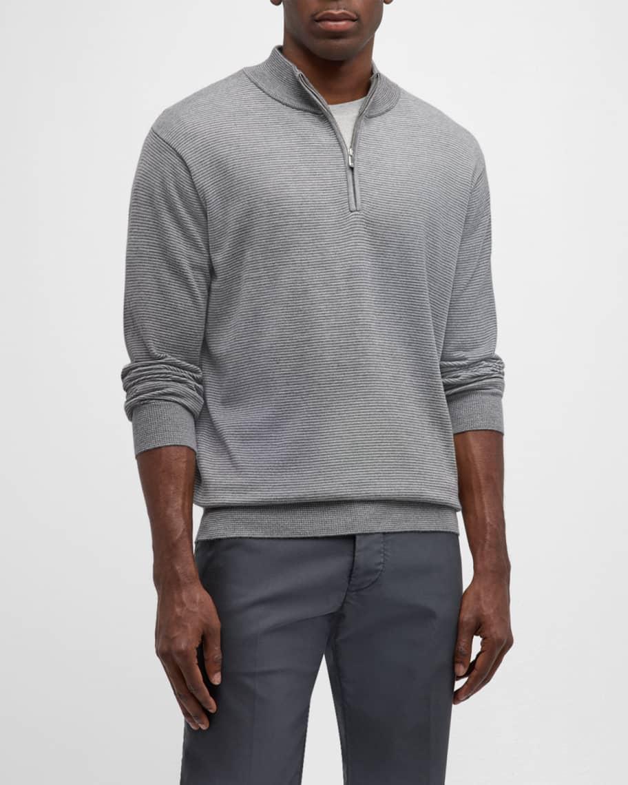 Mens Canton Stripe Quarter-Zip Sweater Product Image