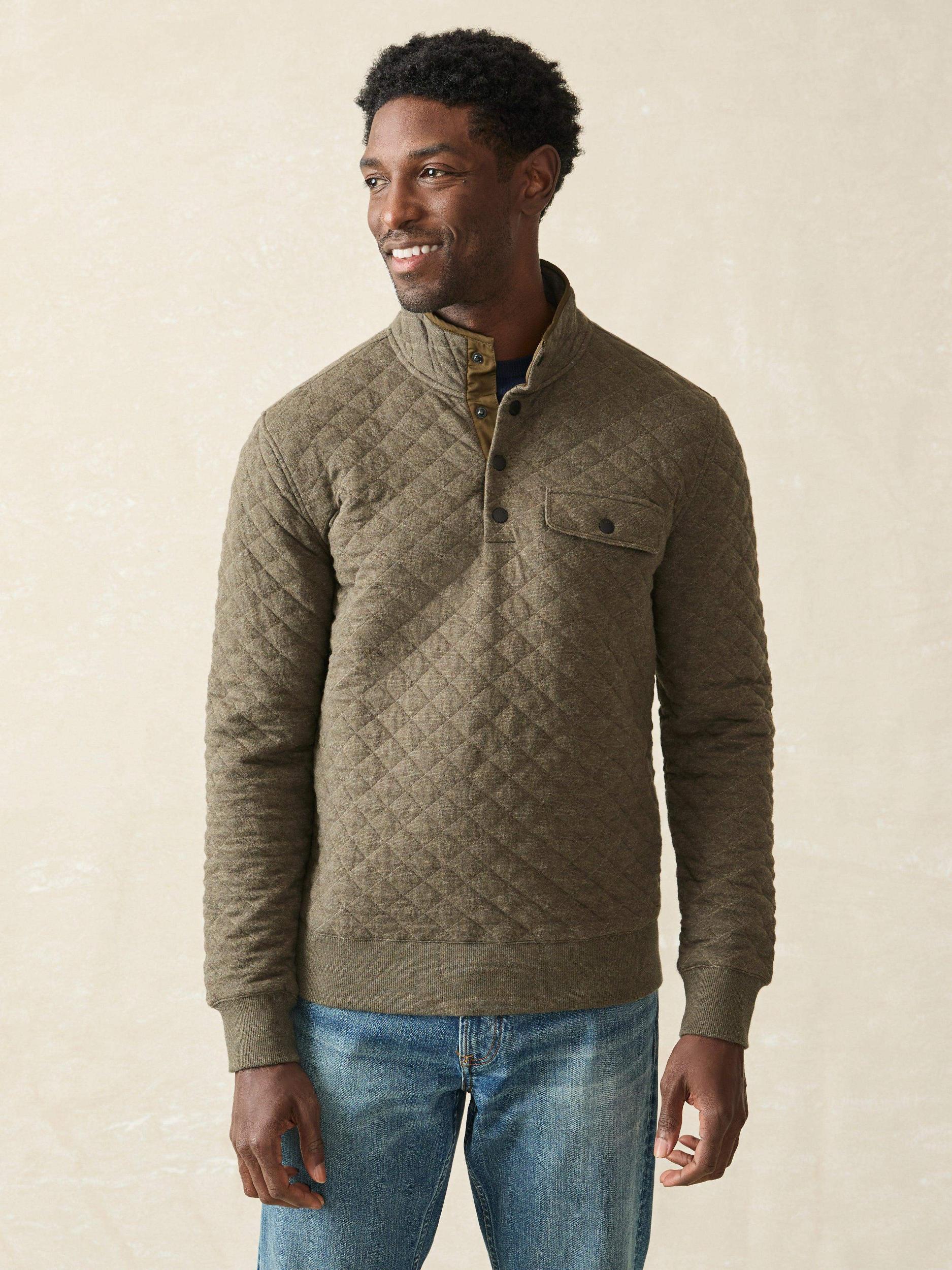 Epic Quilted Fleece Pullover - Olive Melange Male Product Image