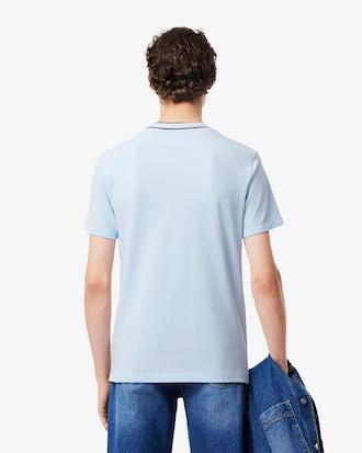 Men's Stretch Piqué Striped Collar T-Shirt Product Image