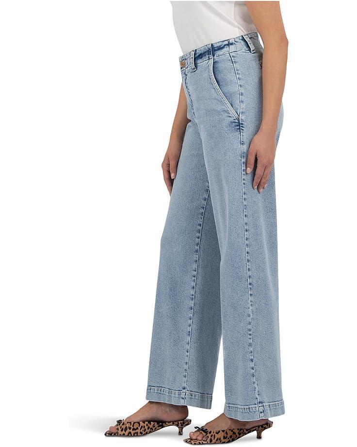 Jean High Rise Wide Leg Slash Front Pockets Product Image
