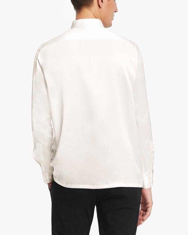 Classic Concealed Placket Silk Men Shirt Product Image