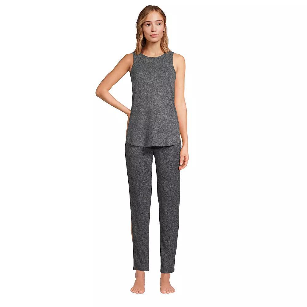 Petite Lands' End Women's Cozy 3-Piece Pajama Top, Pajama Pants and Robe Sleep Set, Size: Large Petite, Gray Melange Product Image