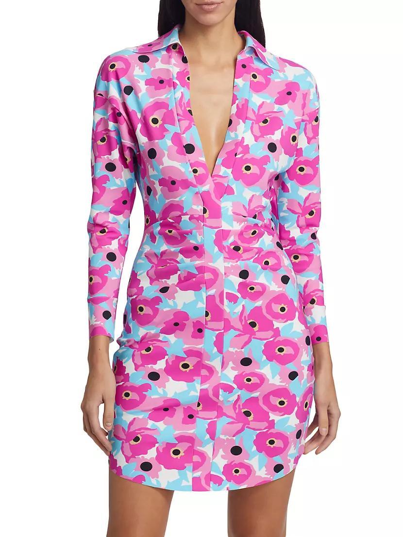 Maixut Floral Jersey Minidress Product Image