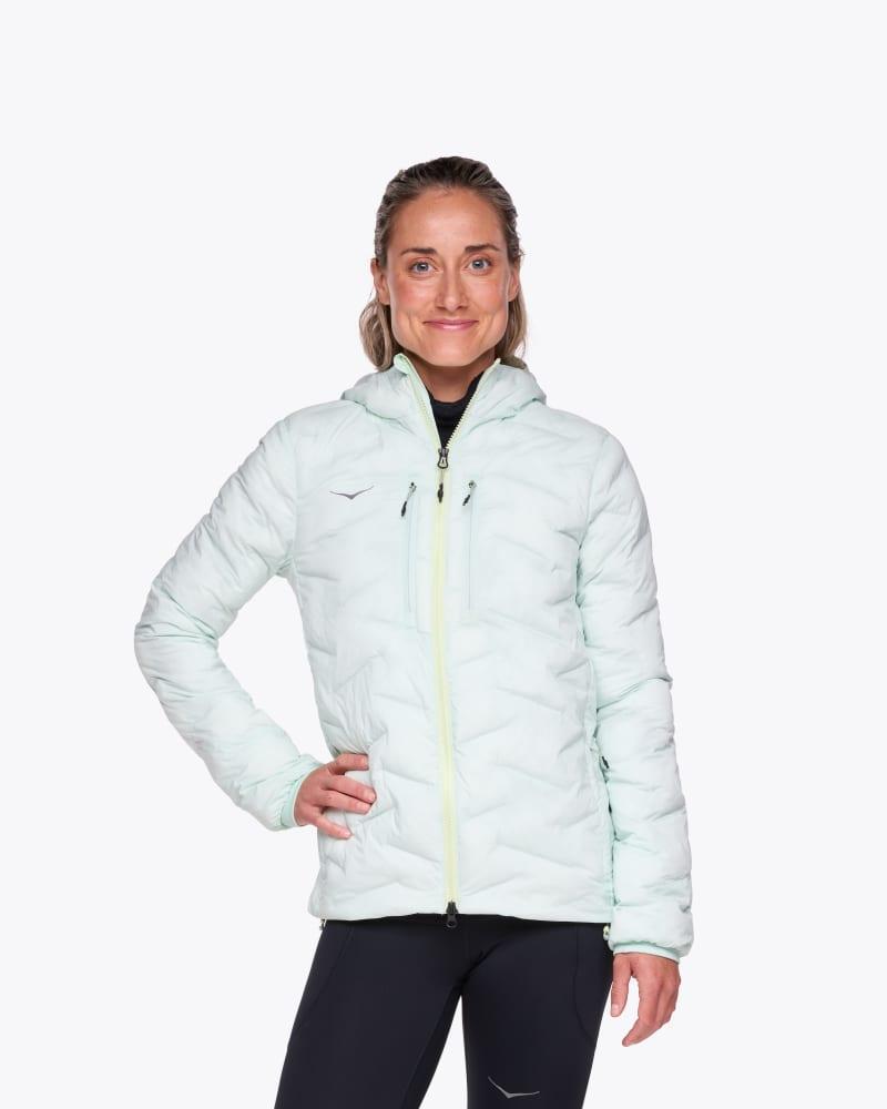 HOKA Womens Skyfill Outdoor Jacket in Aqua Breeze, Size Medium Product Image
