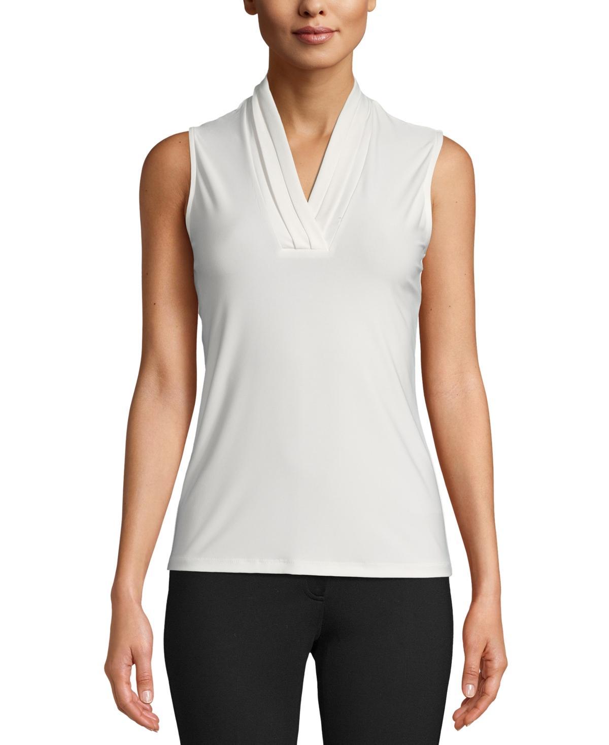 Anne Klein Womens Sleeveless Pleated V-Neck Shell Top Product Image