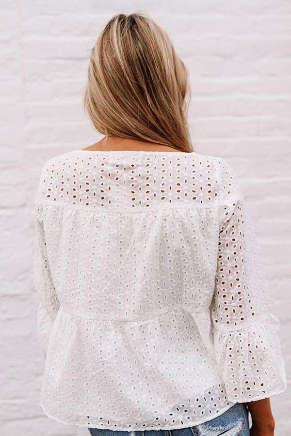 Everyday Charm Eyelet Top In White Product Image