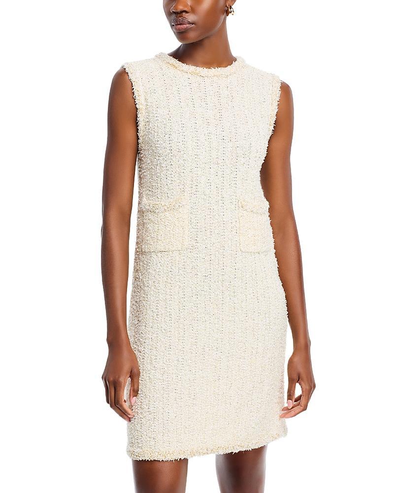 FABIANA FILIPPI Sleeveless Sequin Tweed Mini Dress In Biancocitrino Product Image